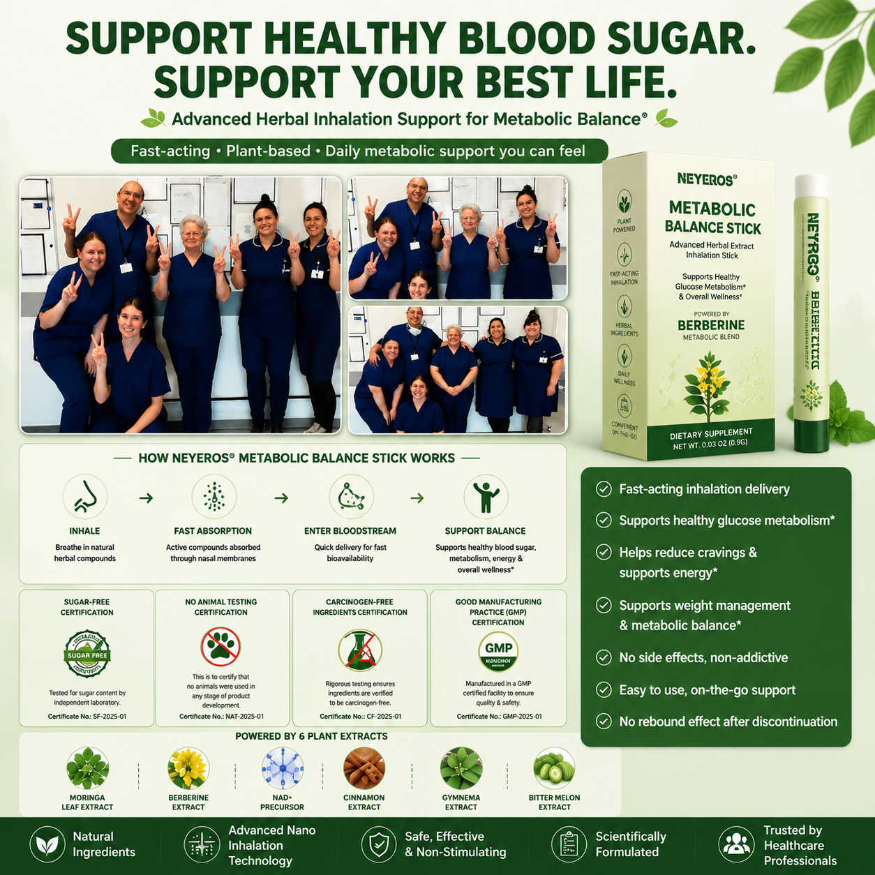 NEYEROS® | Herbal Extract 6-in-1 Slimming Night Wellness Inhalation Stick – Advanced Plant-Based Metabolic Support
