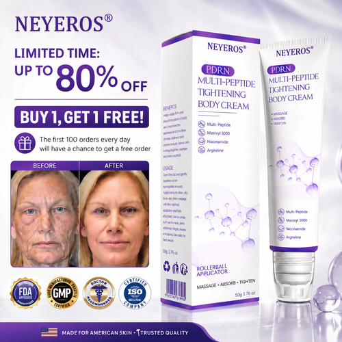 𝑵𝒆𝒚𝒆𝒓𝒐𝒔® PDRN Multi-Peptide Massaging Body Roller Cream- Anti-aging, Hydrating, Skin Firming & Lifting, Skin Repair, Even Tone, Acne and Dark Spot Treatment, Wart and Mole Removal, and Psoriasis Relief