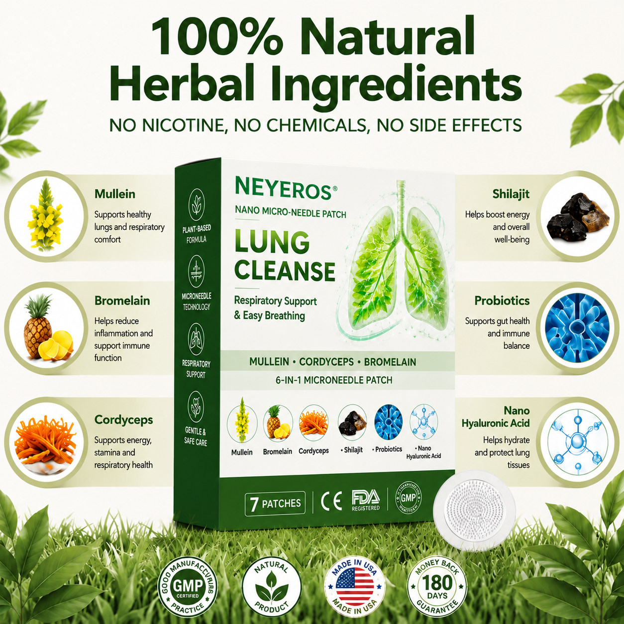 Authorized Flagship Store ✨|NEYEROS® 𝑵𝑨𝑵𝑶 𝑴𝑰𝑪𝑹𝑶-𝑵𝑬𝑬𝑫𝑳𝑬𝑷𝑨𝑻𝑪𝑯 (directly acting on slow Diseases such as obstructive pulmonary disease, asthma, chronic bronchitis, respiratory infections, lung cancer, sinusitis）