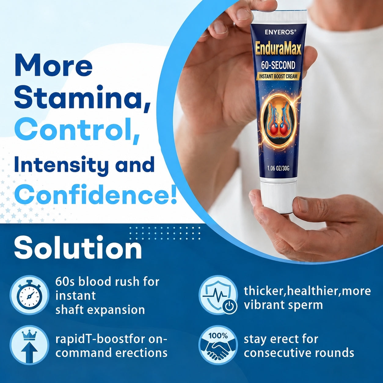 NEYEROS® Exon-Max 60 Instant Erection Cream| Powerful Support for Stronger Erections & Longer Stamina